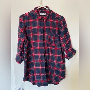 Hollister Red and Blue Plaid Shirt Y2K